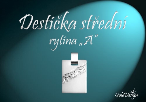 Destička střední A - přívěsek stříbřený